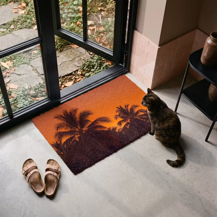 Deurmat - Palmen - Zonsondergang - Oranje — 2