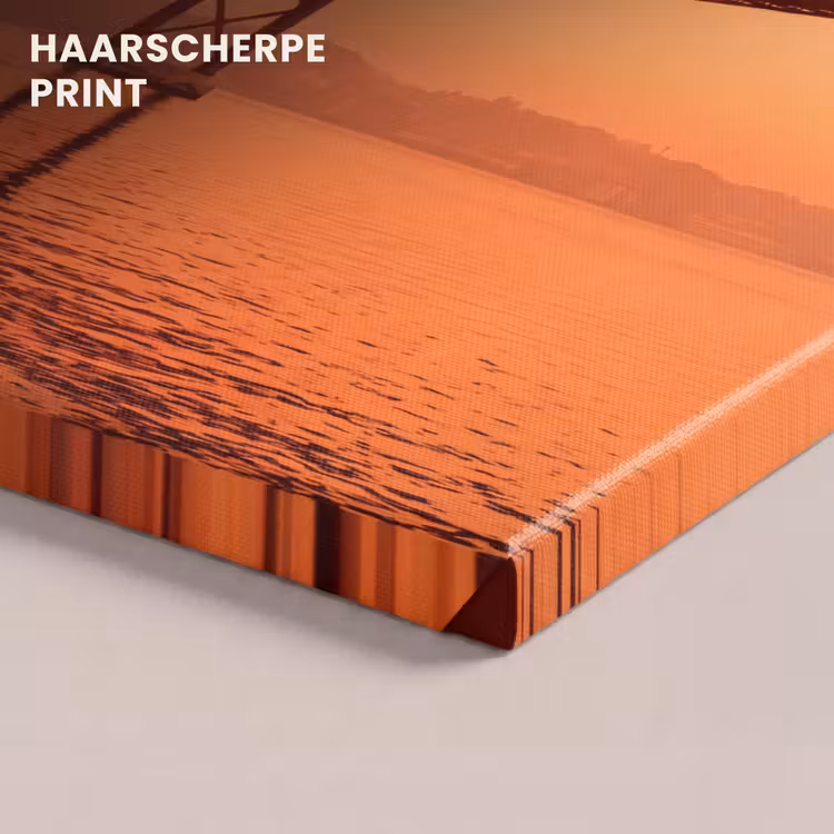 Canvas schilderij - Brug - Water - Oranje — 5
