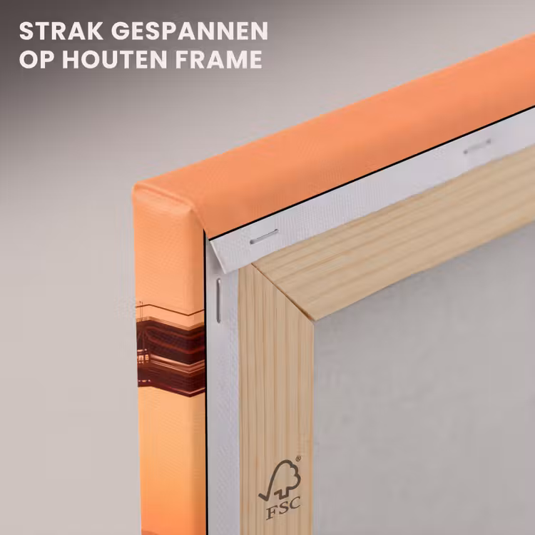 Canvas schilderij - Brug - Water - Oranje — 7