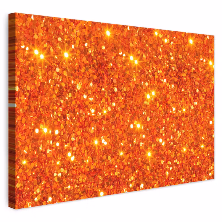 Canvas schilderij - Glitter - Oranje - Abstract — 1
