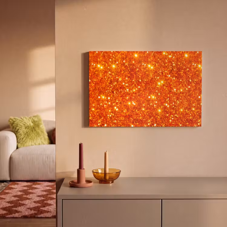 Canvas schilderij - Glitter - Oranje - Abstract — 2