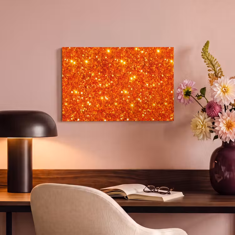 Canvas schilderij - Glitter - Oranje - Abstract — 6