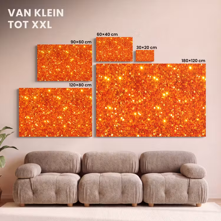 Canvas schilderij - Glitter - Oranje - Abstract — 8