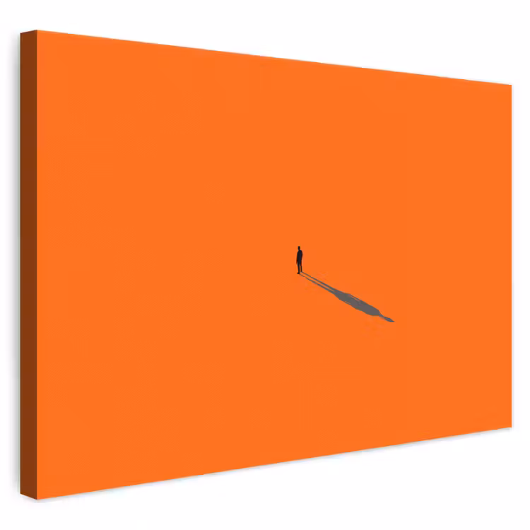 Canvas schilderij - Persoon - Schaduw - Oranje — 1