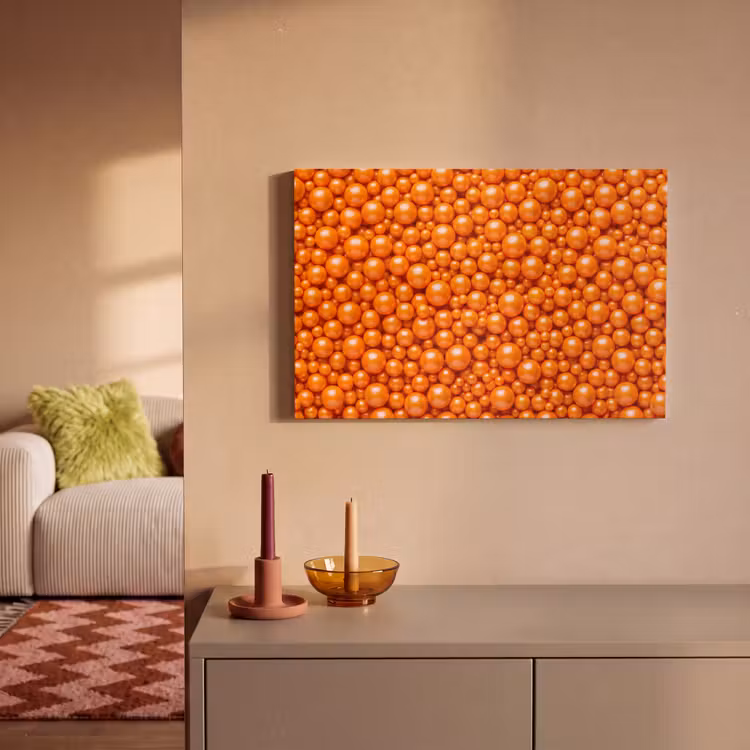 Canvas schilderij - Snoep - Oranje - Patroon — 2