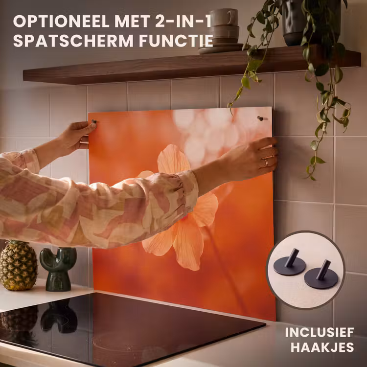 Inductie beschermer - Oranje bloem - Macro — 10