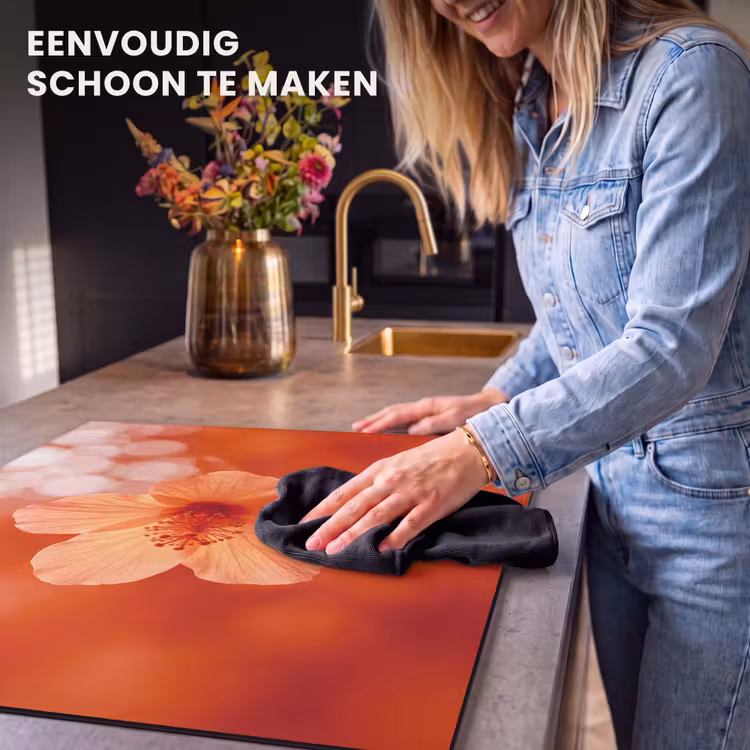 Inductie beschermer - Oranje bloem - Macro — 6