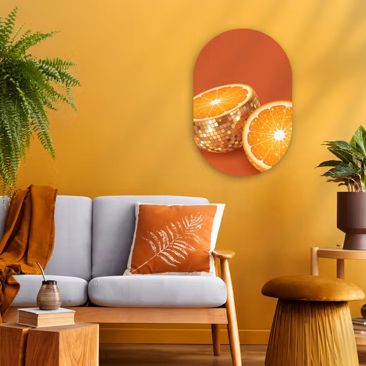 Muurovaal - Kunststof - Fruit - Disco - Goud — 1