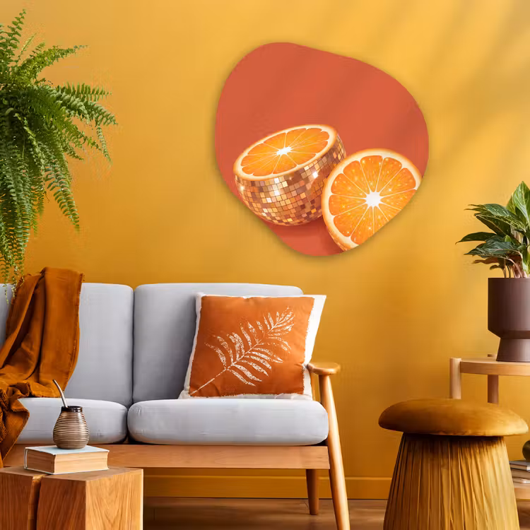 Organisch schilderij - Glas - Fruit - Disco - Goud — 3