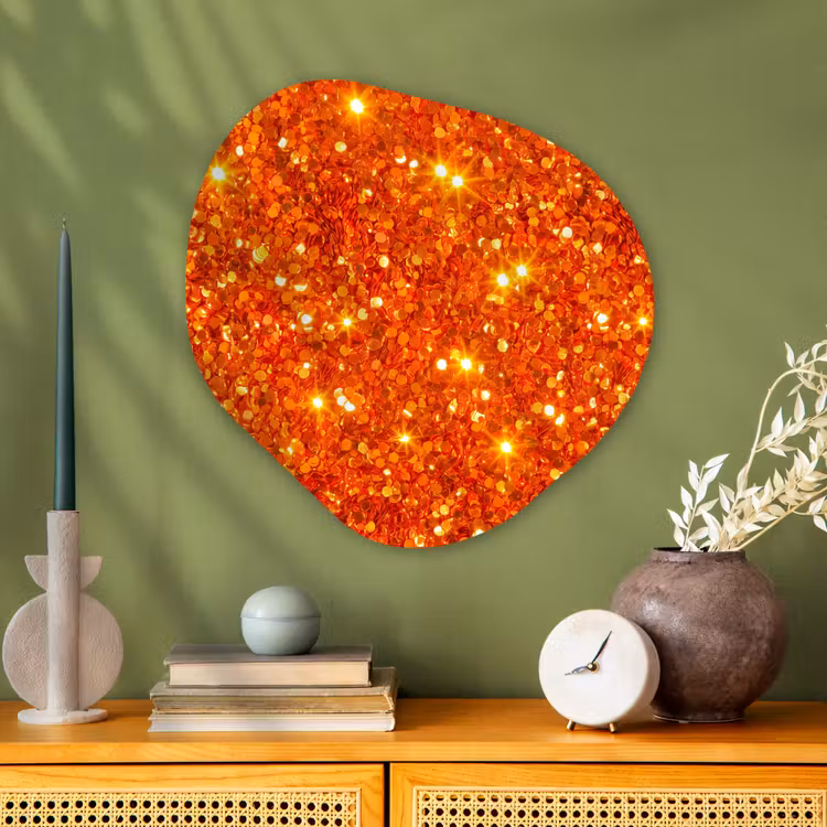 Organisch schilderij - Glas - Glitter - Oranje - Abstract — 2