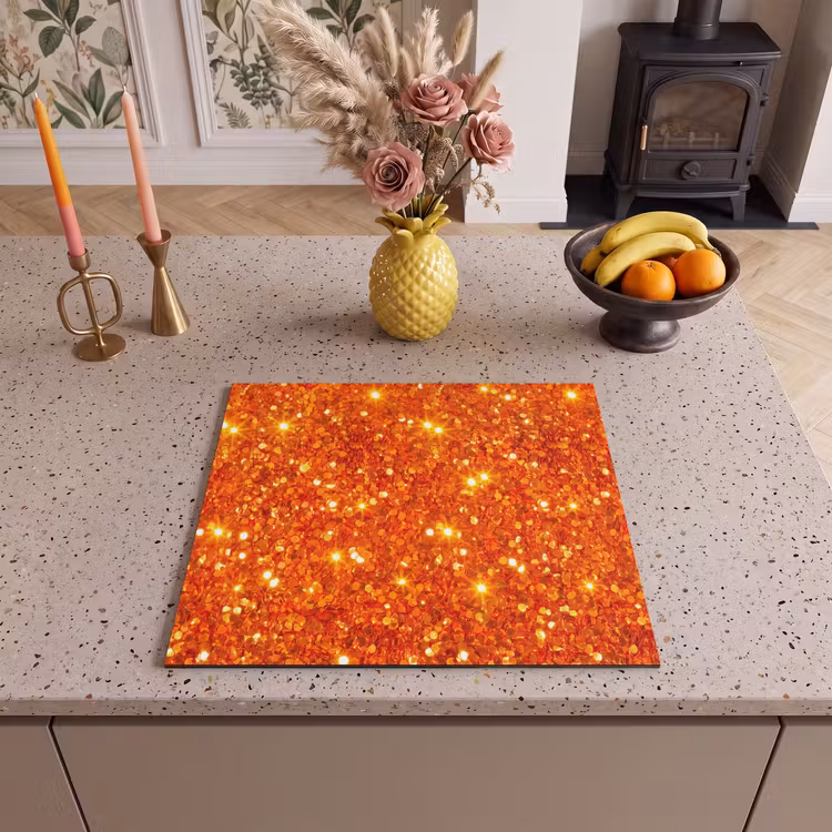 Inductie beschermer - Glitter - Oranje - Abstract — 2
