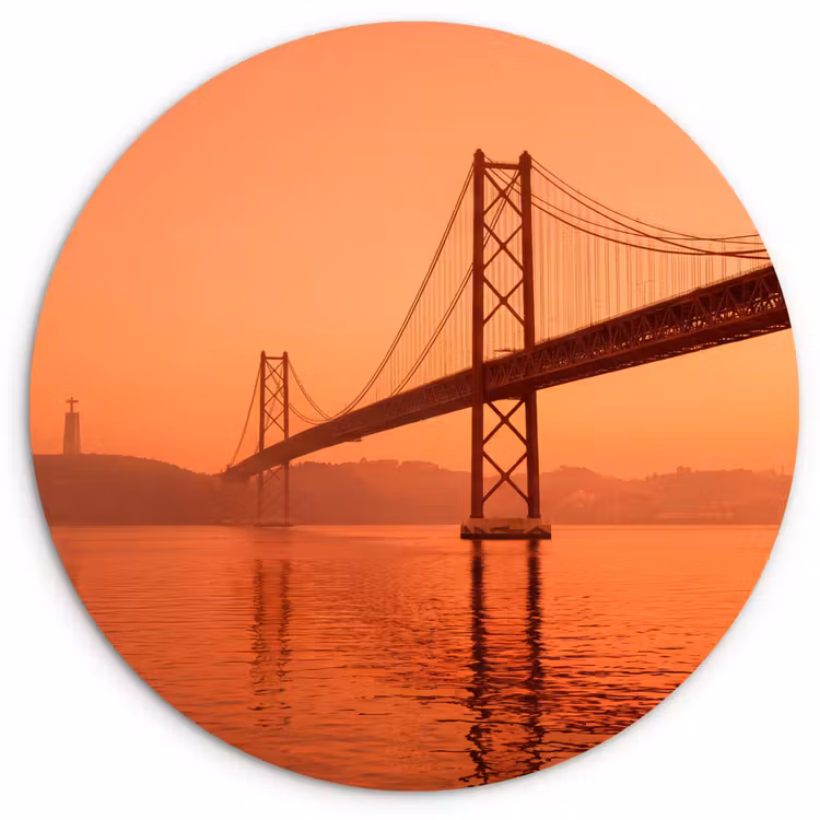 Muurcirkel - Brug - Water - Oranje — 1