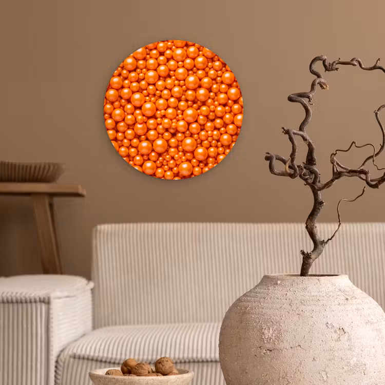 Muurcirkel - Snoep - Oranje - Patroon — 2
