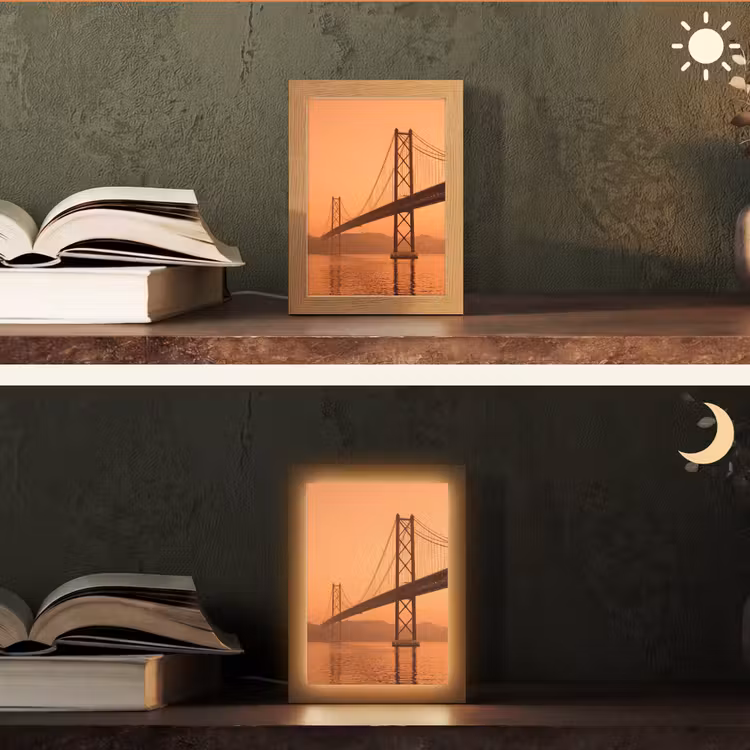 Gepersonaliseerde Lightbox - Brug - Water - Oranje — 5