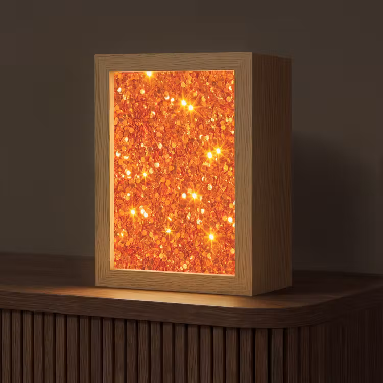 Gepersonaliseerde Lightbox - Glitter - Oranje - Abstract — 1