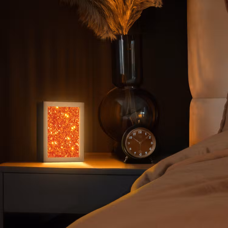 Gepersonaliseerde Lightbox - Glitter - Oranje - Abstract — 2
