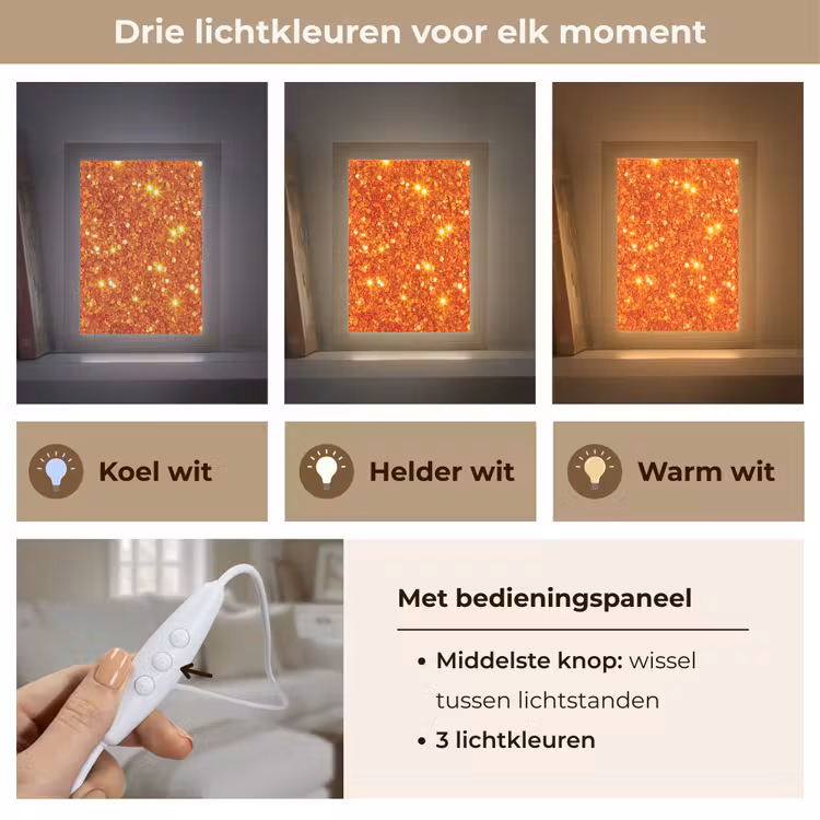 Gepersonaliseerde Lightbox - Glitter - Oranje - Abstract — 6