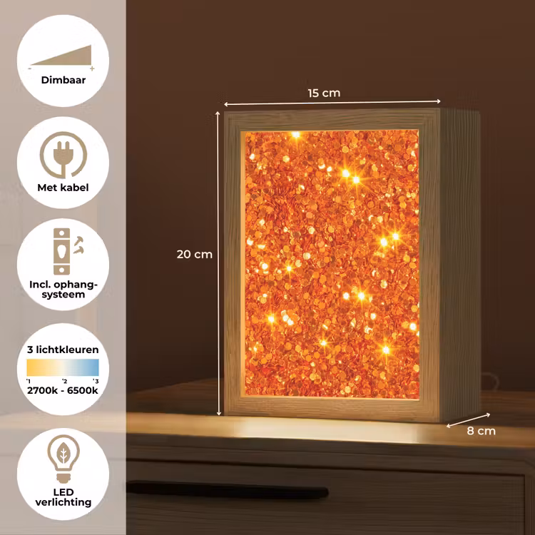 Gepersonaliseerde Lightbox - Glitter - Oranje - Abstract — 7