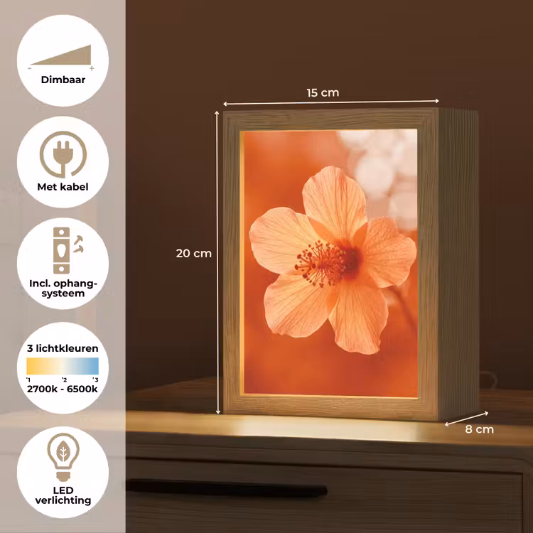 Gepersonaliseerde Lightbox - Oranje bloem - Macro — 7