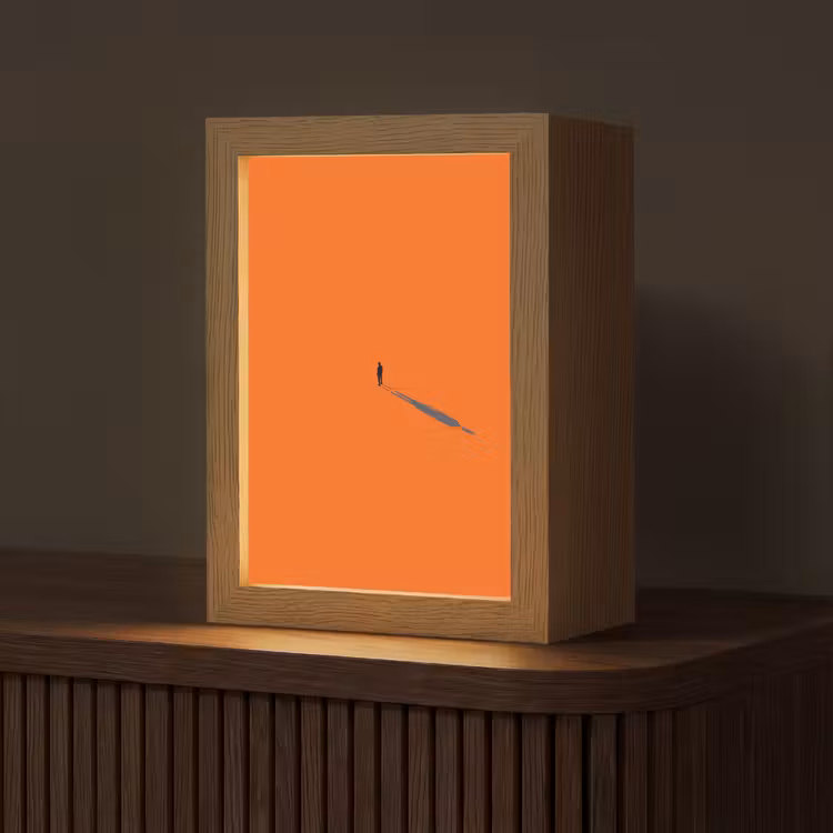 Gepersonaliseerde Lightbox - Persoon - Schaduw - Oranje — 1