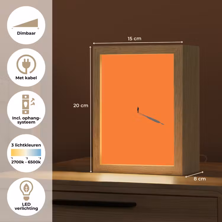 Gepersonaliseerde Lightbox - Persoon - Schaduw - Oranje — 7