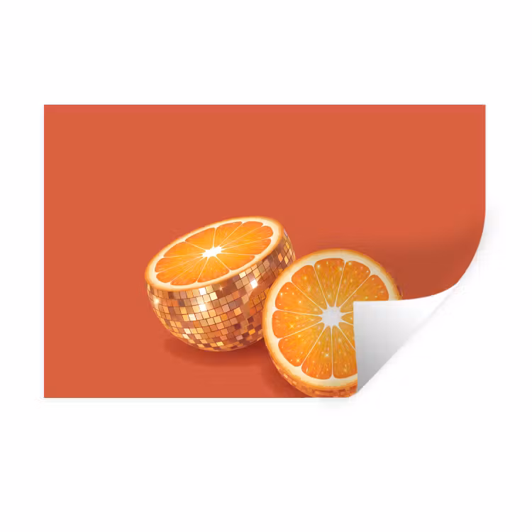 Muursticker - Fruit - Disco - Goud — 1