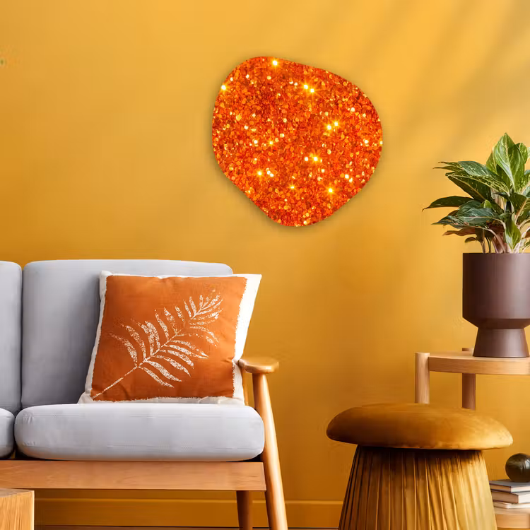Organisch schilderij - Forex - Glitter - Oranje - Abstract — 3