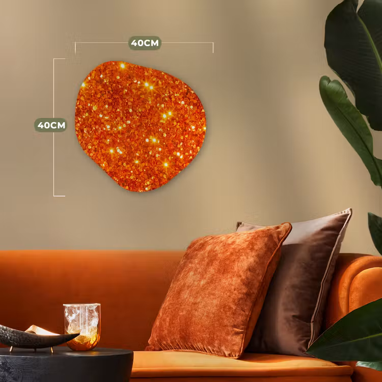 Organisch schilderij - Forex - Glitter - Oranje - Abstract — 4