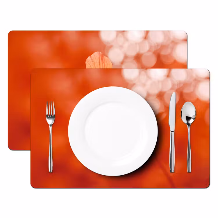 Placemat - 6 stuks - Oranje bloem - Macro — 2