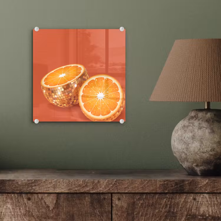 Glas schilderij - Fruit - Disco - Goud — 4