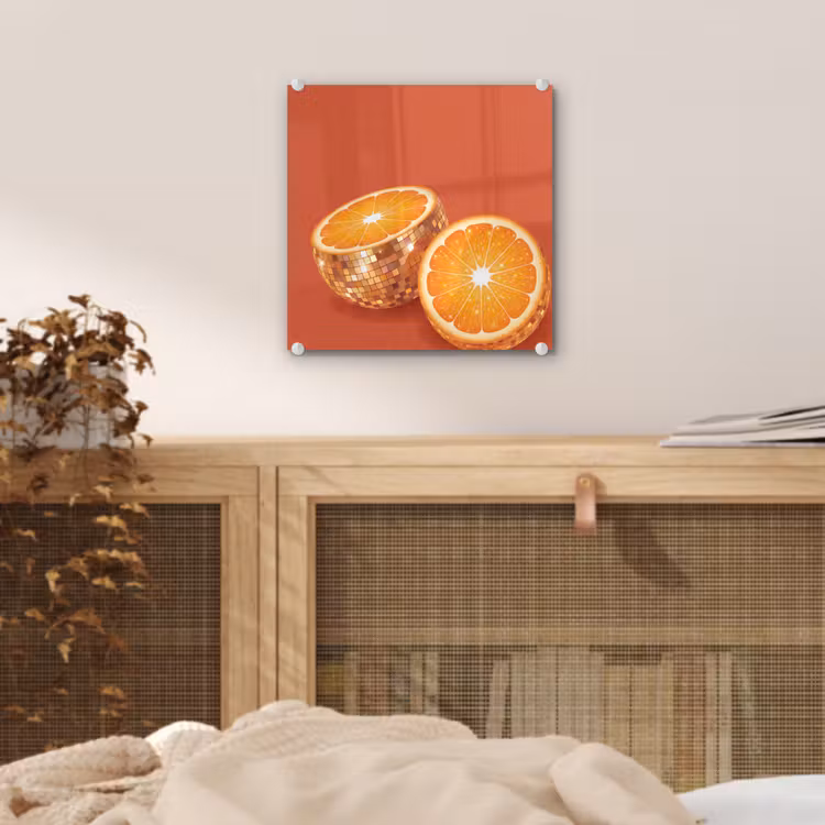 Glas schilderij - Fruit - Disco - Goud — 5