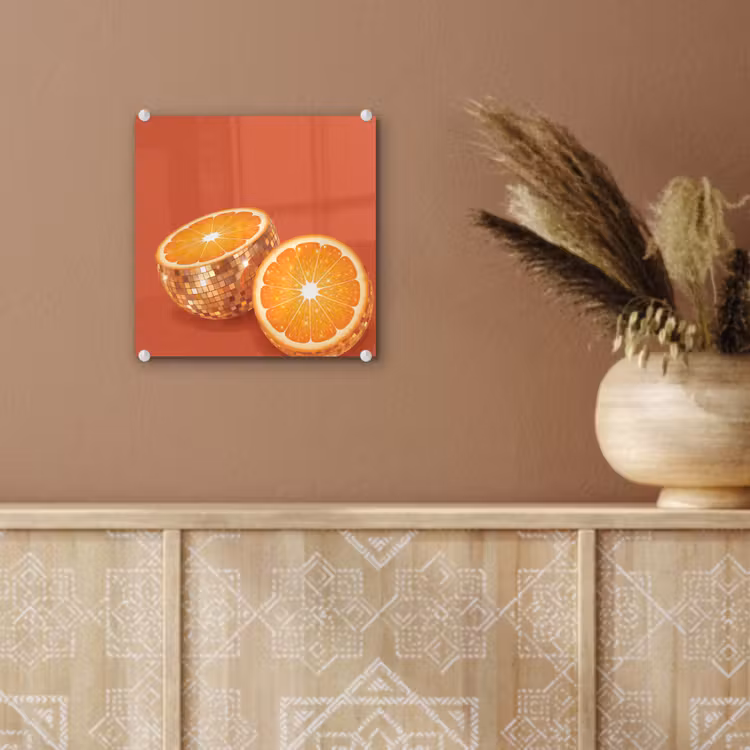 Glas schilderij - Fruit - Disco - Goud — 6