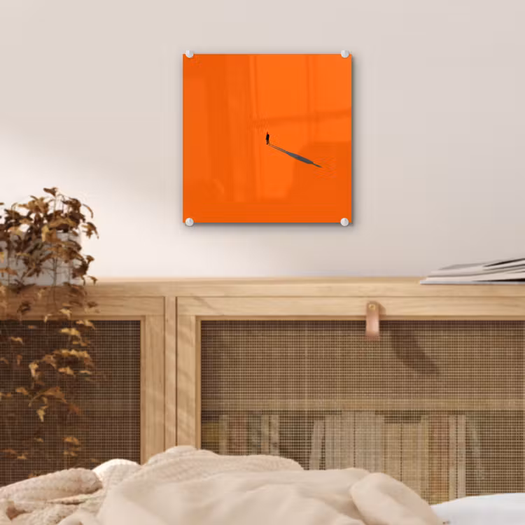 Glas schilderij - Persoon - Schaduw - Oranje — 5