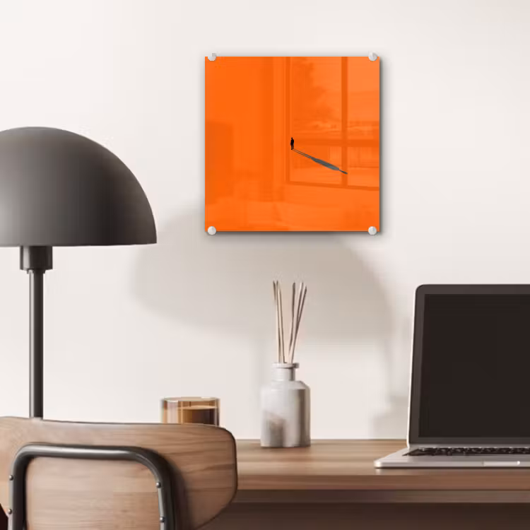 Glas schilderij - Persoon - Schaduw - Oranje — 7