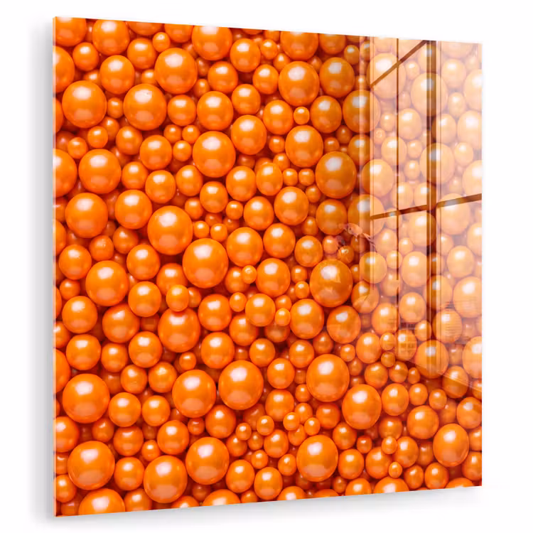 Glas schilderij - Snoep - Oranje - Patroon — 1