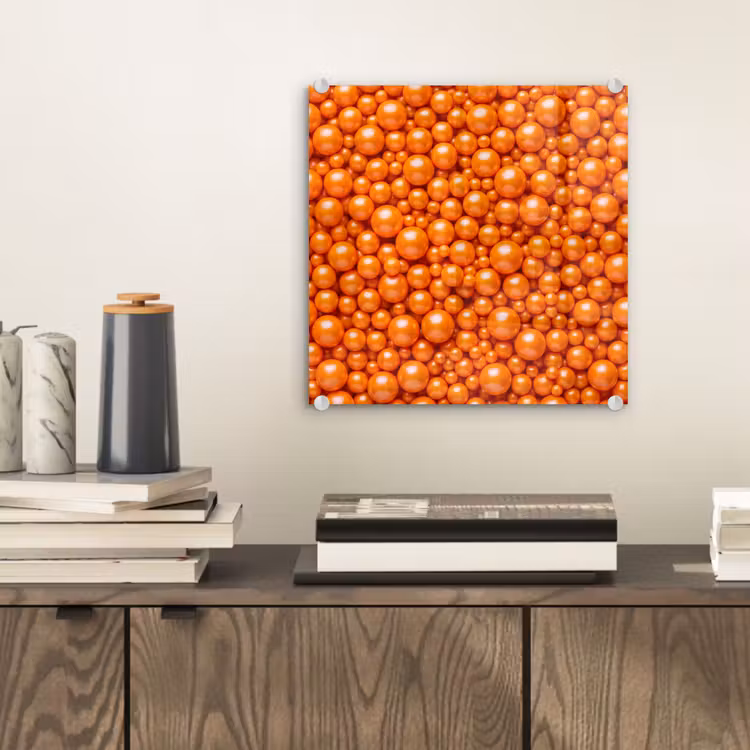Glas schilderij - Snoep - Oranje - Patroon — 2