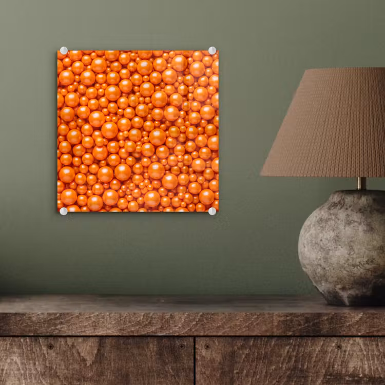 Glas schilderij - Snoep - Oranje - Patroon — 4