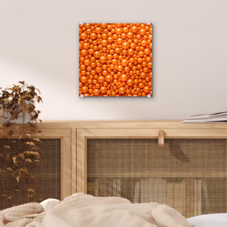 Glas schilderij - Snoep - Oranje - Patroon — 5