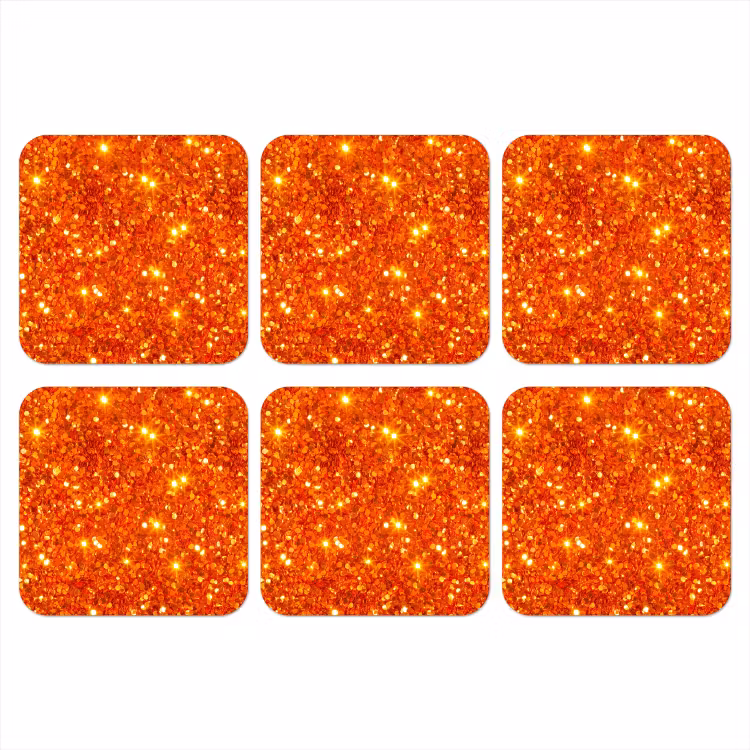 Onderzetter​ - Glitter - Oranje - Abstract — 1