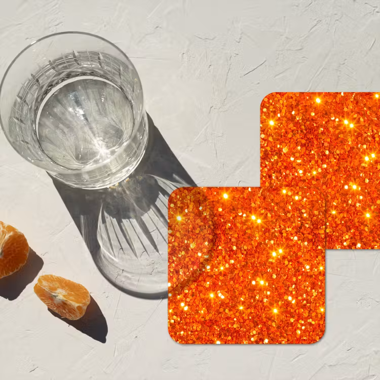 Onderzetter​ - Glitter - Oranje - Abstract — 2