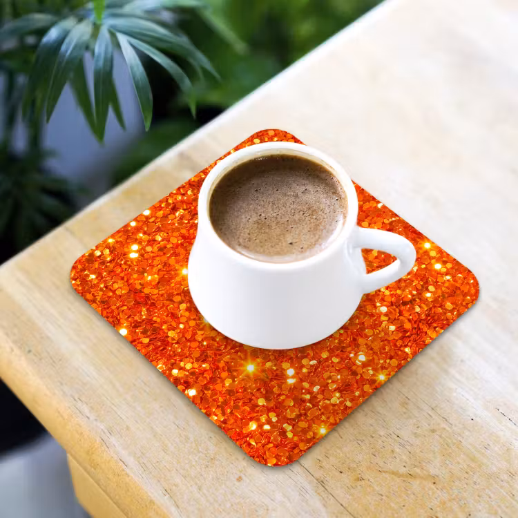 Onderzetter​ - Glitter - Oranje - Abstract — 3