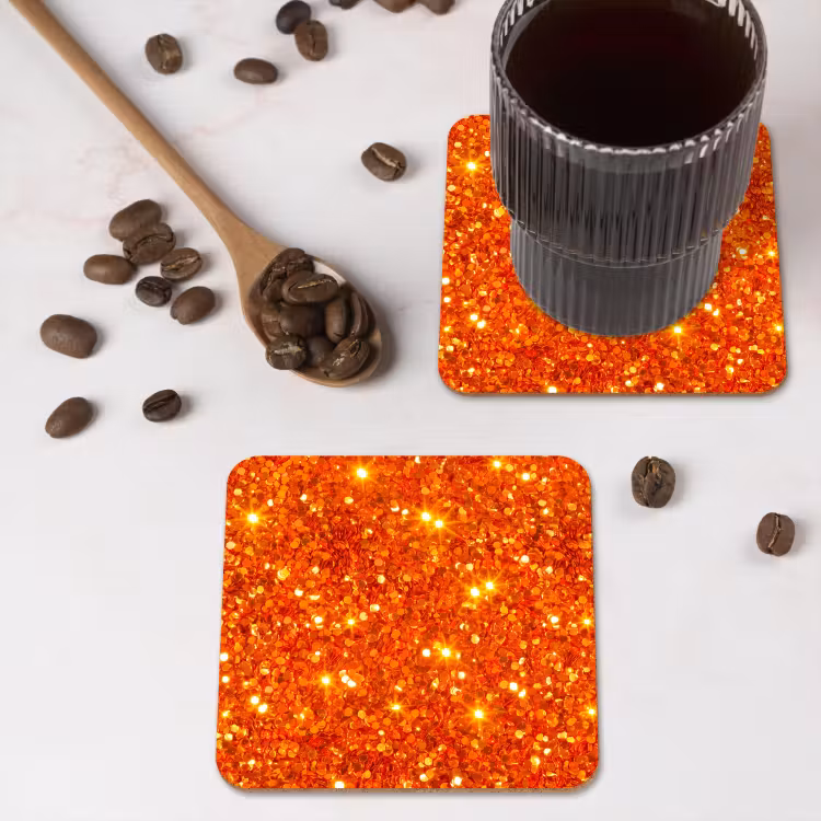 Onderzetter​ - Glitter - Oranje - Abstract — 4