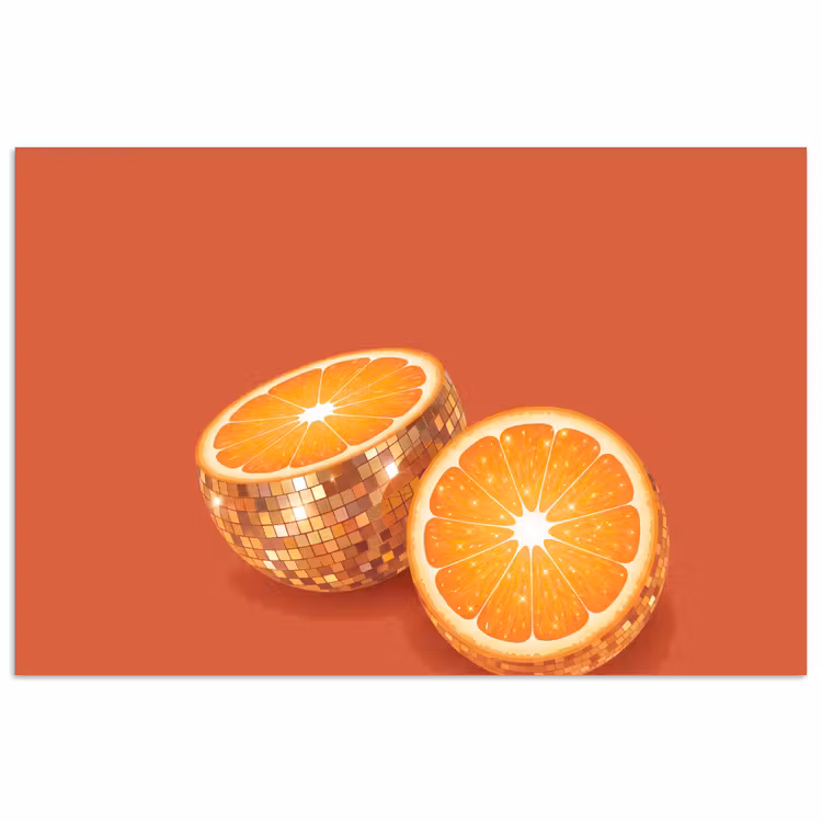 Poster - Fruit - Disco - Goud — 1
