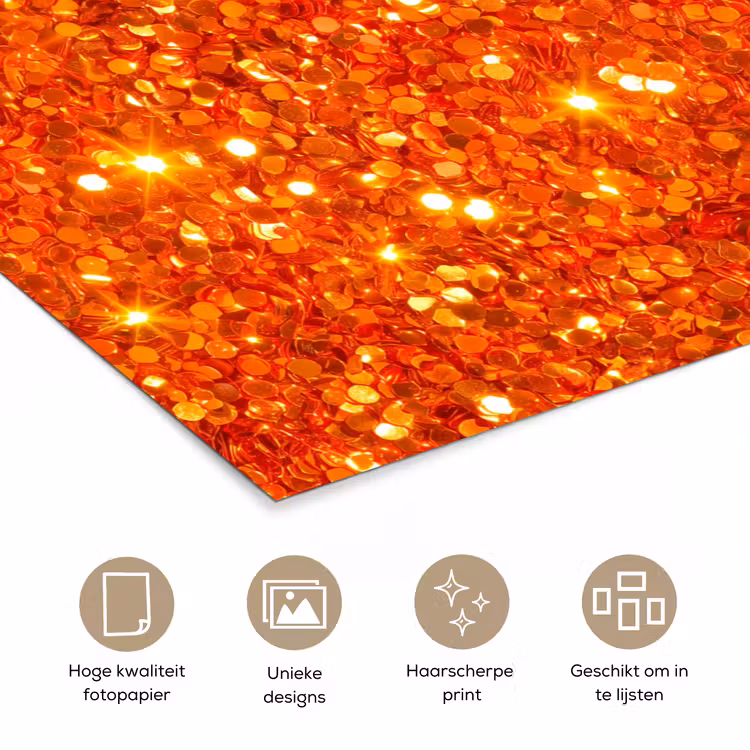 Poster - Glitter - Oranje - Abstract — 5