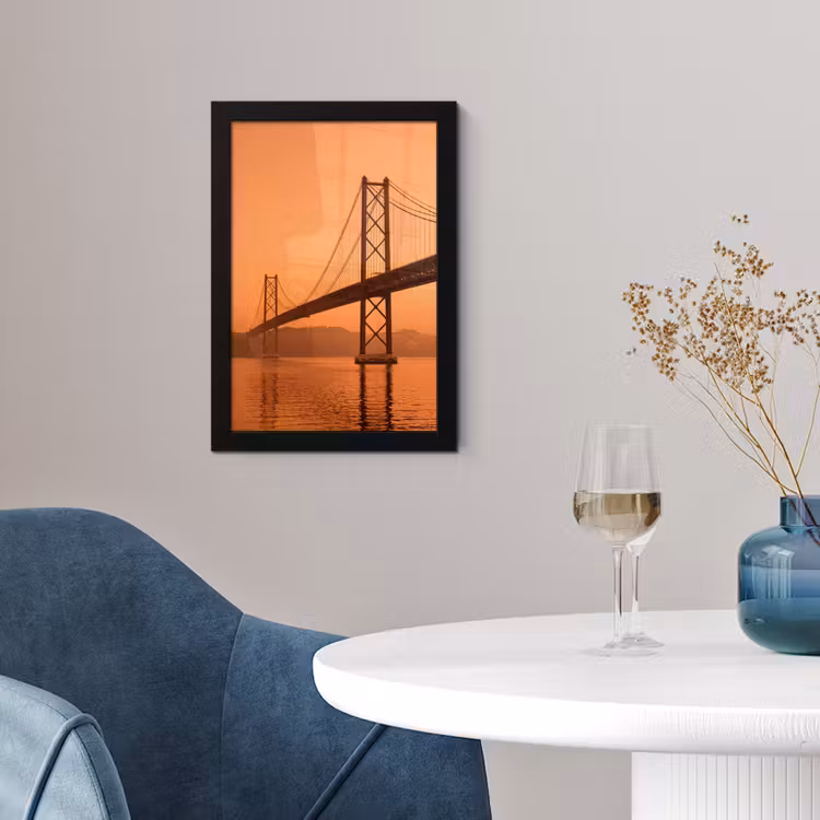 Poster met lijst - Brug - Water - Oranje — 4