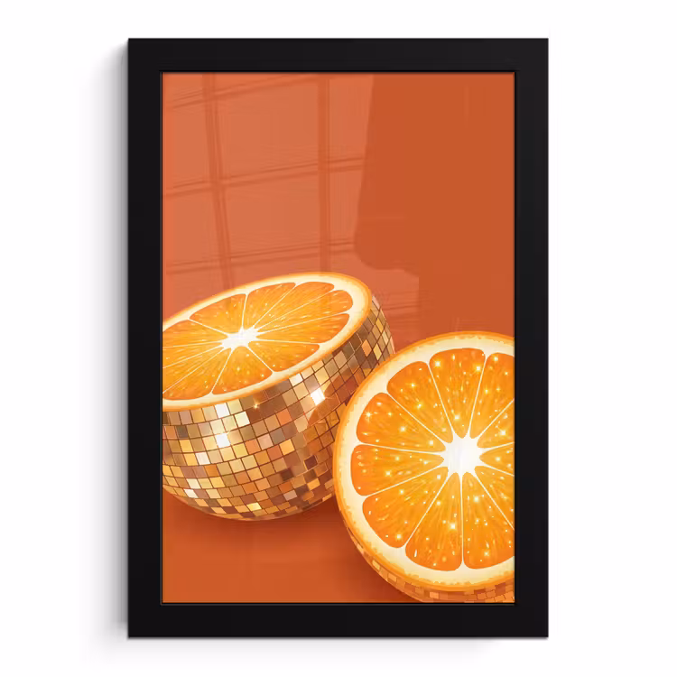Poster met lijst - Fruit - Disco - Goud — 1