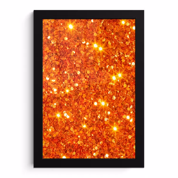Poster met lijst - Glitter - Oranje - Abstract — 1