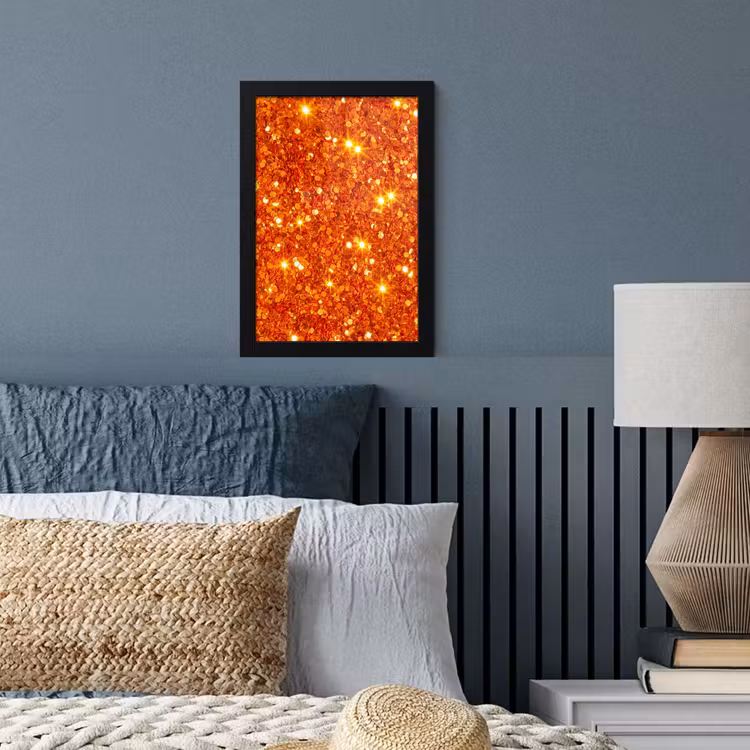 Poster met lijst - Glitter - Oranje - Abstract — 3