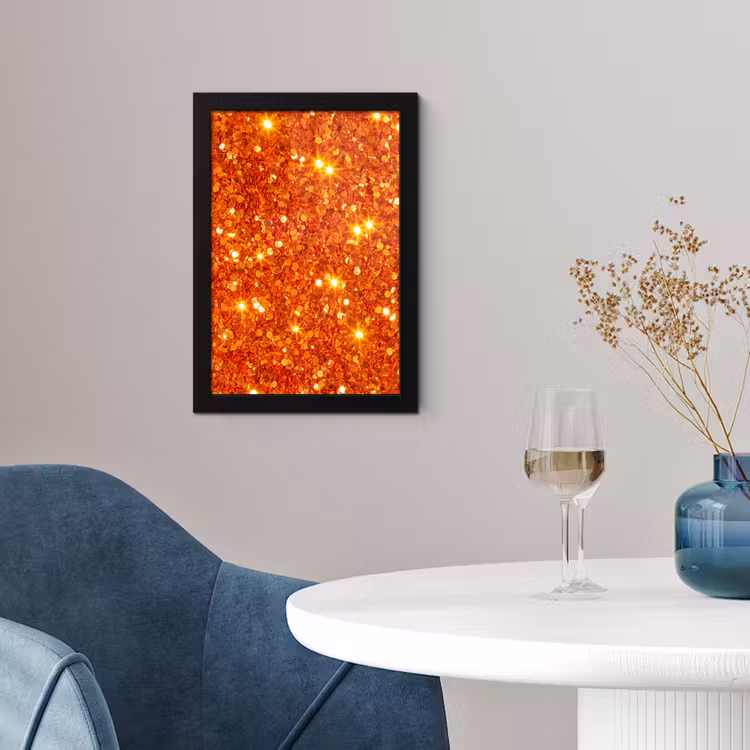 Poster met lijst - Glitter - Oranje - Abstract — 4
