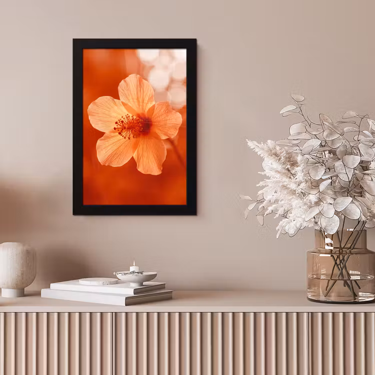 Poster met lijst - Oranje bloem - Macro — 5